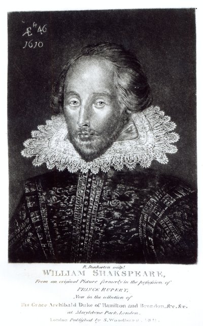 Ritratto di William Shakespeare (1564-1616), inciso da Robert Dunkarton (1744-1817), pubblicato da S.Woodburn, 1811 da English School